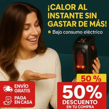Calor al instante sin gastar de más - Mini Calefactor Portátil 400W