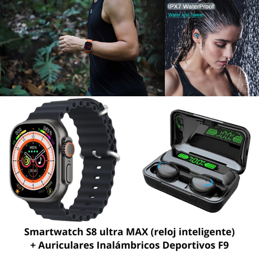 Smartwatch S8 ultra MAX (reloj inteligente) + Auriculares Inalámbricos Totalmente gratis