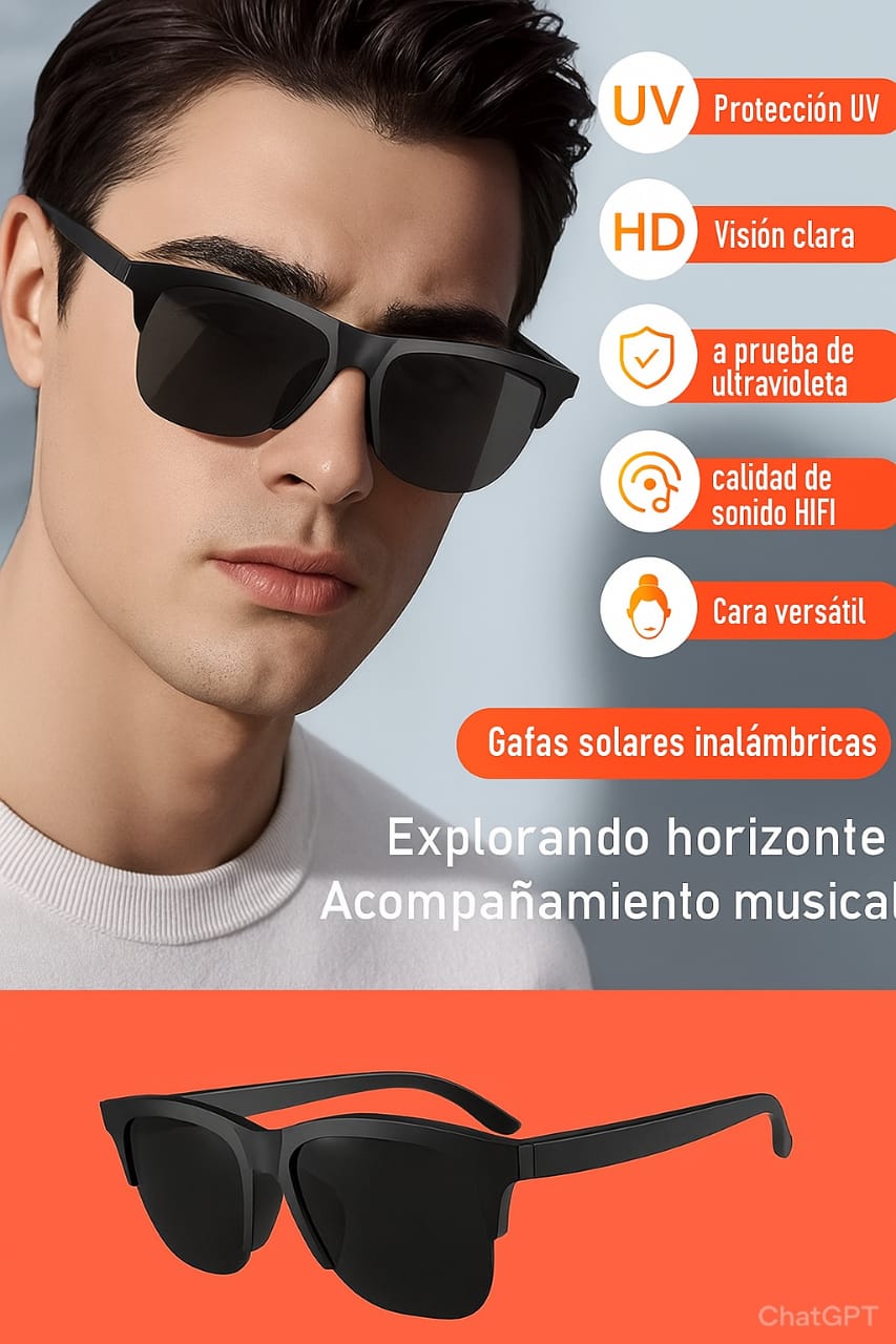 Gafas Inteligentes  Bluetooth con Control Táctil y Protección UV